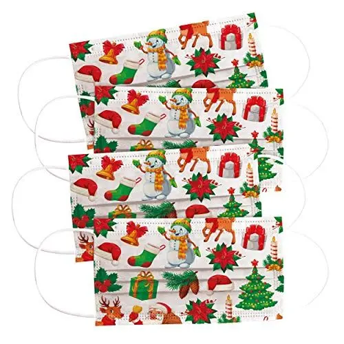 Produktbild: CRAZE Mundmaske für Kinder Einwegmaske, 3-lagig Gesichtsmaske- 31391, Christmas Kinder, Bedruckte, 4 stück