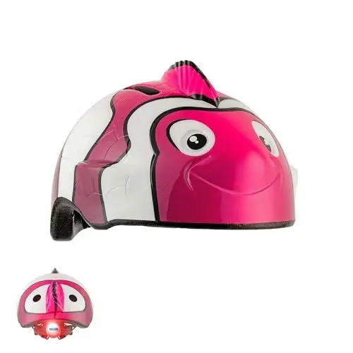Produktbild: Crazy Safety Kinder Fahrradhelm | Fahrradhelm Kinder 2-7 Jahren für Fahrrad, Skateboard, Radsport, Laufrad, Tretroller, Inlineskates | Leichter und Verstellbarer 3D Tierhelm 49-55 cm (Fisch Rosa)