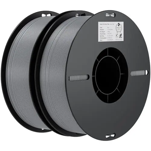 Produktbild: Creality Ender PLA Filament 1,75mm 2 Packs für 3D-Drucker, 2 x 1kg Spule 3D Druck Filament, Maßgenauigkeit +/- 0,03mm, passend für die meisten FDM 3D Drucker, Polylactide, Grau & Grau