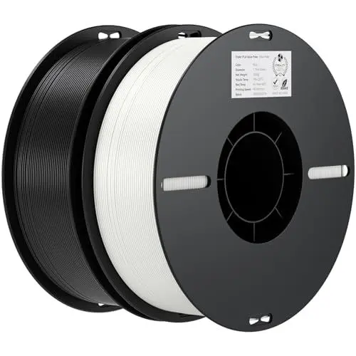 Produktbild: Creality Ender PLA Filament 1,75mm 2 Packs für 3D-Drucker, 2 x 1kg Spule 3D Druck Filament, Maßgenauigkeit +/- 0,03mm, passend für die meisten FDM 3D Drucker, Weiß & Schwarz, Polylactide