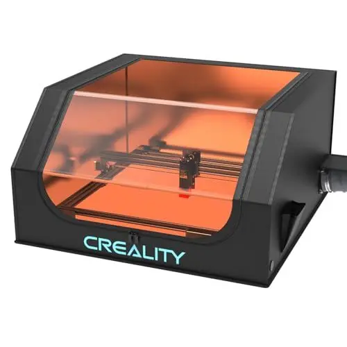 Produktbild: Creality Lasergravierer Gehäuse mit Entlüftung, Laserschneider Schutzabdeckung mit Ventilator und Rohr, flammhemmend und rauchdicht für Creality und andere Lasergraviermaschine (72 * 70 * 40cm)