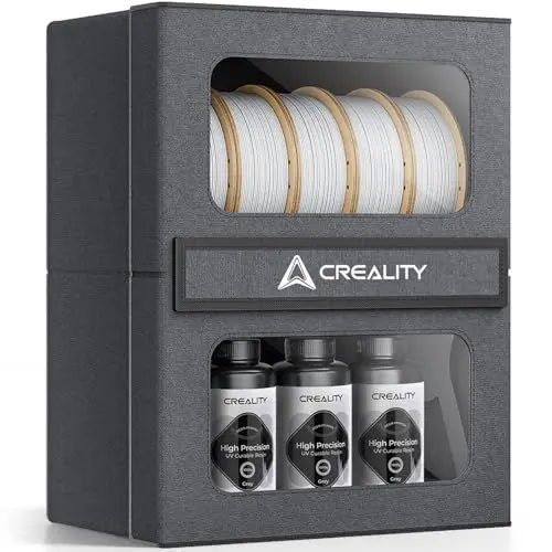 Produktbild: Creality Offizielle 3D Drucker Filament Aufbewahrungsregal, Feuchtigkeits- und staubdicht, robustes Metallhaltergestell für Filamente, 2-stöckiges Lagerregal für 3D-Druckstudio, Bürowerkstatt