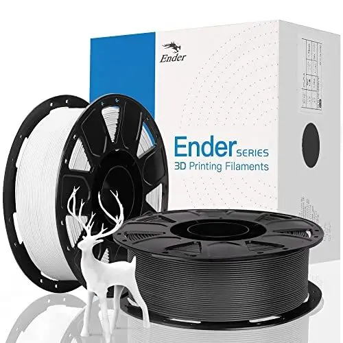 Produktbild: Creality Offizielles 3D Drucker Filament, Ender PLA Filament 1,75 mm, kein Verheddern, starke Bindung und Überhangleistung, Maßgenauigkeit +/- 0,02 mm, 1 kg/Spule x 2, Weiß und Schwarz - 2kg