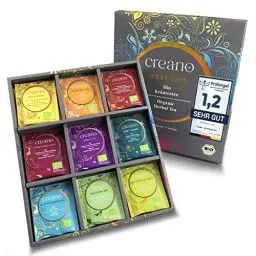 Produktbild: Creano Bio Kräutertee Geschenkset „ORGANIC HERBAL TEA“ - 27 Bio-Teebeutel in 9 unterschiedlichen Sorten - 54g - NEUHEIT*