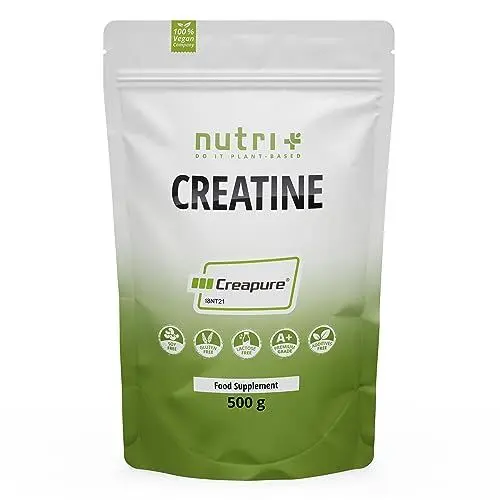 Produktbild: Creapure 500g - CREATIN MONOHYDRAT Pulver - 99,99% rein - hochdosiert - Ultrafeines Kreatin Neutral - Nutri + Creatine Powder Vegan - Premiumqualität aus Deutschland