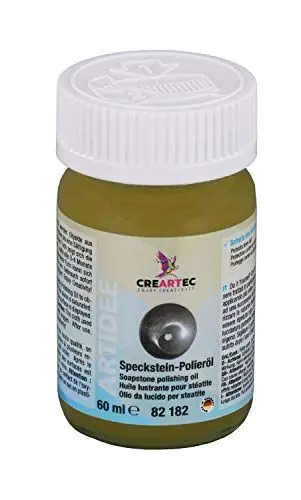 Produktbild: Creartec - Speckstein-Politur im 60 ml Glas, Polieröl, lösungsmittelfrei und farblos, zum Polieren von Speckstein, für einen schönen Mattglanz