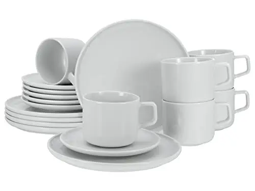 Produktbild: CreaTable, 16736, Serie Chef Collection, 18-teiliges Geschirrset, Kaffeeservice aus Porzellan, spülmaschinen- und mikrowellengeeignet, Made in Europe