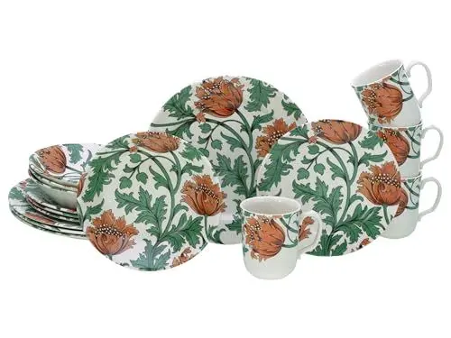 Produktbild: CreaTable, 16887, Serie Florentina, 16-teiliges Geschirrset, Kombiservice aus Steingut, spülmaschinen- und mikrowellengeeignet, Qualitätsproduktion