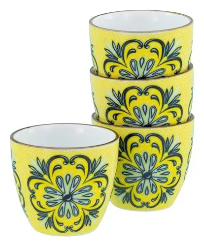 Produktbild: CreaTable, 21891, Serie Aladin, 4-teiliges Geschirrset für 4 Personen, Espresso Set aus Steinzeug, spülmaschinen- und mikrowellengeeignet, Qualitätsproduktion