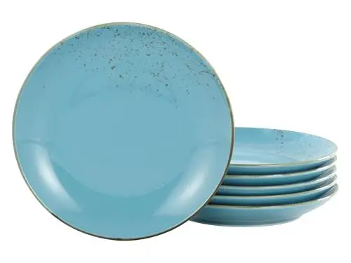 Produktbild: Creatable 21 cm, Blue, 22062, Serie Nature Collection, 6-teiliges Geschirrset, Dessertteller aus Steinzeug, spülmaschinen-und mikrowellengeeignet, Qualitätsproduktion