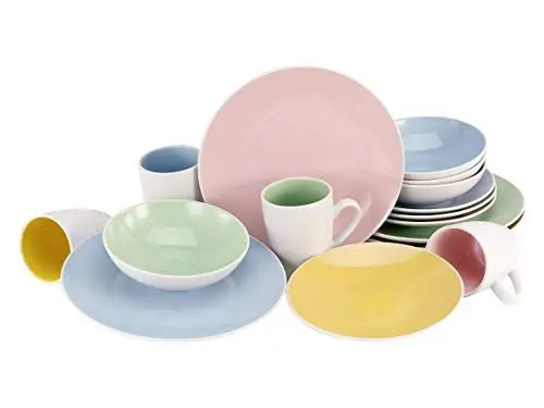 Produktbild: CreaTable, 23276, Serie NICE CREAM, 16-teiliges Geschirrset, Kombiservice aus Steinzeug, spülmaschinen- und mikrowellengeeignet, Qualitätsproduktion
