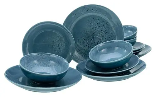 Produktbild: CreaTable, 23672, Serie PYT, 12-teiliges Geschirrset, Teller Set aus Steinzeug, spülmaschinen- und mikrowellengeeignet, Qualitätsproduktion