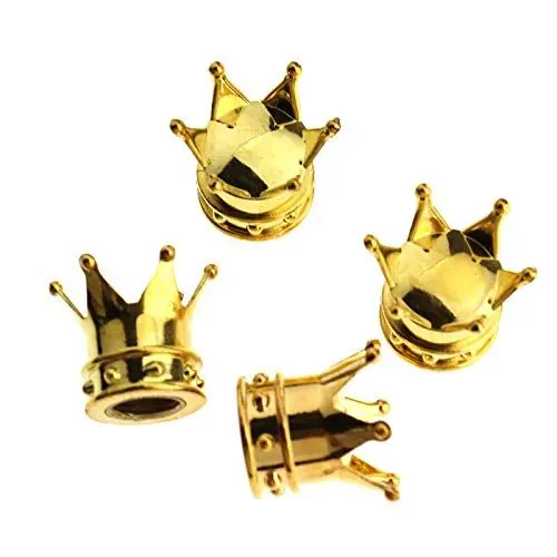 Produktbild: Create idea 2paare Ventilkappen Krone Motorrad Fahrrad PKW LKW Reifen Rad Gold Motorradventilkappen Auto-Ventil Deckel Kappen Cover