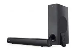 Produktbild: CREATIVE Stage 2.1 Kanal Soundbar mit Subwoofer für TV, Computer und Ultrawidebildschirme, Bluetooth/Optischer Eingang/TV ARC/AUX-Eingang, Fernbedienung und Wandmontage-Kit, Schwarz