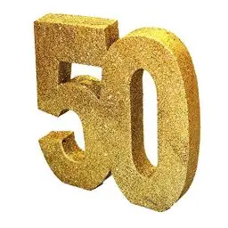 Produktbild: Anniversary House H104 Glitzer Tischdekoration Mittelstück | Meilenstein Alter Geburtstag Dekoration | Party Andenken, Gold, 20 cm