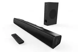 Produktbild: Creative Stage V2 2.1 Soundbar mit Subwoofer, Clear Dialog und Surround von Sound Blaster, Bluetooth 5.0, TV ARC, Optical sowie USB Audio, Wandmontage möglich, Bass- und Höheneinstellung, für TV