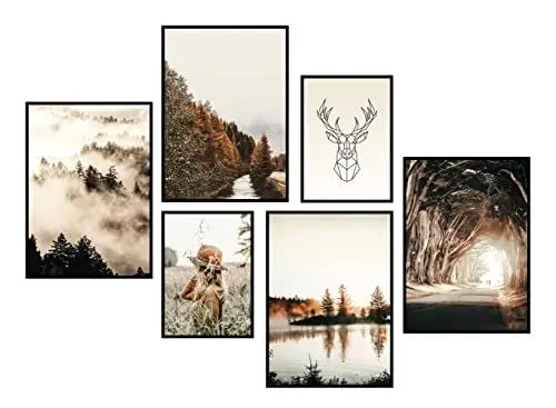 Produktbild: CreativeRobin » Herbst « Premium Poster Set als Wohnzimmer Deko | 4x A3 + 2x A4 Wandbilder Collage