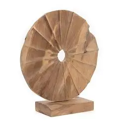 Produktbild: CREEDWOOD Holz SKULPTUR Circular II | Teakholz, 46 cm | Runde Deko Skulptur, Wurzelholz Figur, Teakskulptur, Natur Holzskulptur, Wurzelholz Skulptur, Holz Statue