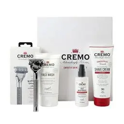 Produktbild: CREMO SKIN CARE KIT mit Gesichtsreinigung, Rasierer, & Gesichts Moisturiser- Geschenkset für Männer
