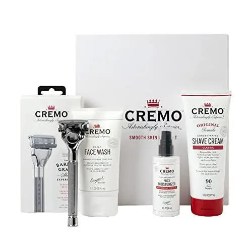 Produktbild: CREMO SKIN CARE KIT mit Gesichtsreinigung, Rasierer, & Gesichts Moisturiser- Geschenkset für Männer