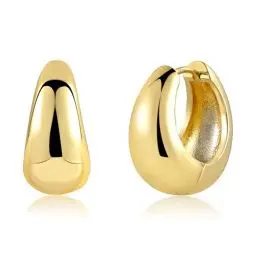 Produktbild: Creolen Gold Ohrringe Kleine, Silber 925 Creolen Klobig 14k Vergoldet Ohrringe Kleine Knorpel Huggie Creolen Klobig Leicht Breit Creolen Kreolen Kleine Chunky Creolen Gold Ohrringe für Damen Mädchen