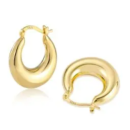 Produktbild: Creolen Ohrringe Gold Klobige, Creolen Ohrringe Ovale Gold Damen, U-förmig Tropfenohrringe groß Creolen Chunky Leichte klobige Ohrringe Oval Gold, Hypoallergen Creolen Klobige Ohrringe Gold Damen