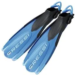 Produktbild: CRESSI Maui Long Fins - Verstellbare Lange Flossen mit EBS System zum Schwimmen und Schnorcheln, Unisex, Blau/Azurblau, S/M (38/41), Unisex Adulti