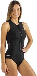 Produktbild: CRESSI Termico Lady Swimsuit 2 mm - Damen Schwimmanzug Ärmellos, aus Stark Dehnbarem 2mm Ultraspan Double Lined Neoprene, Schwarz/Logo RosaS/2