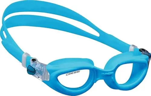 Produktbild: CRESSI Unisex-Youth Rocks Kids Goggles Azure Schwimmbrille Fog, Scratch, Anti UV, Azurblau-Klar Gläsern, Einheitsgröße