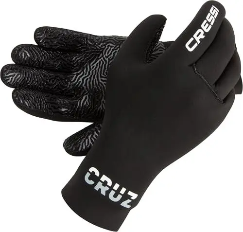 Produktbild: Cressi Cruz Gloves 3mm - Neopren Tauchhandschuhe Schwarz 3mm Anti Slip Palm System, L/4, Erwachsene Unisex