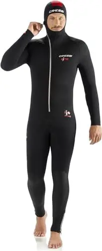 Produktbild: Cressi Diver Man All-in-One - Einteiliger Ultrastretch Neoprenanzug zum Tauchen, Herren 7mm, Schwarz/Rot, L