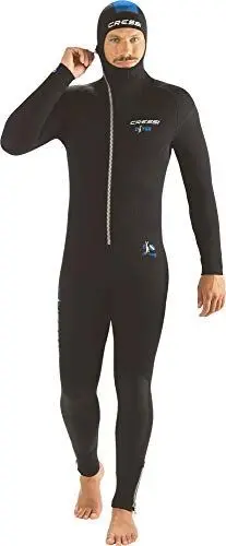 Produktbild: Cressi Diver Man All-in-One - Einteiliger Ultrastretch Neoprenanzug zum Tauchen, Herren 7mm, Schwarz/Blau, XL