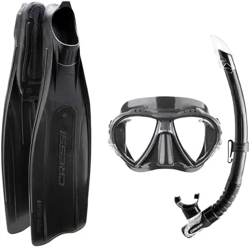 Produktbild: Cressi Erwachsene Pro Star Bag Schnorchelset, Schwarz, 39/40