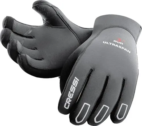 Produktbild: Cressi Erwachsene Tauchhandschuhe Ultraspan Gloves, Schwarz/Grau, S, LX476311