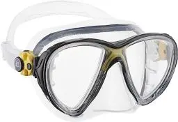 Produktbild: CRESSI Big Eyes Evo Mask Clear/Yellow - Maske Big Eyes Evo, zum Tauchen und Snorkeln, Transparent/Rot, Einheitsgröße, Erwachsene