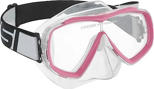 Produktbild: Cressi Estrella Jr - Maske zum Tauchen und Schnorcheln, Transparent/Rosa, Einheitsgröße, Kinder Unisex