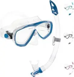Produktbild: Cressi Estrella & Gamma - Schnorchelset Maske Estrella + Schnorchel Gamma, Transparent/Blau, Einheitsgröße, Unisex Erwachsene