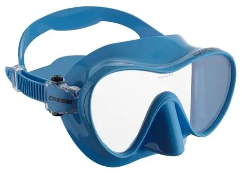 Produktbild: Cressi F1 Mask - Rahmenlose Maske zum Tauchen und Schnorcheln, Blau, Kleine Größe, Unisex für Erwachsene/Junioren