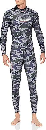 Produktbild: Cressi Men's Summer Man Monopiece Wetsuit 2.5mm Herren Neopren 2.5 mm Taucheranzug, Grau/Grün, 4XL
