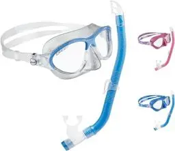 Produktbild: Cressi Moon Kid Combo Set - Kombiset Schnorchelmaske + Schnorchel für Kinder, Transparent/Blau, Einheitsgröße