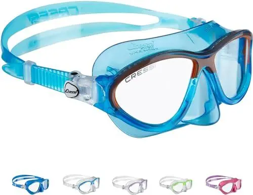 Produktbild: Cressi Moon Kid Mask - Schnorchelmaske für Kinder, Transparent Blau/Orange, 5-10