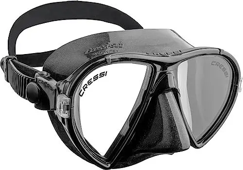 Produktbild: CRESSI Ocean Mask Black/Black - Einzelne Ocean Maske zum Tauchen und Schnorcheln, Schwarz/Schwarz, Einheitsgröße, Erwachsene