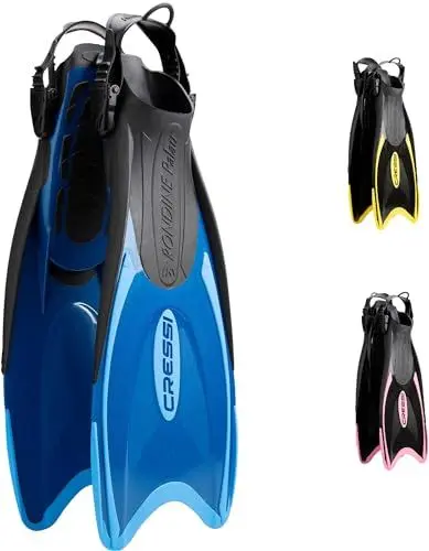 Produktbild: Cressi Palau Fins - Verstellbare Flossen zum Tauchen, Freitauchen und Schnorcheln, Verfügbar für Erwachsene und Kinder, Blau/Hellblau, 32/35