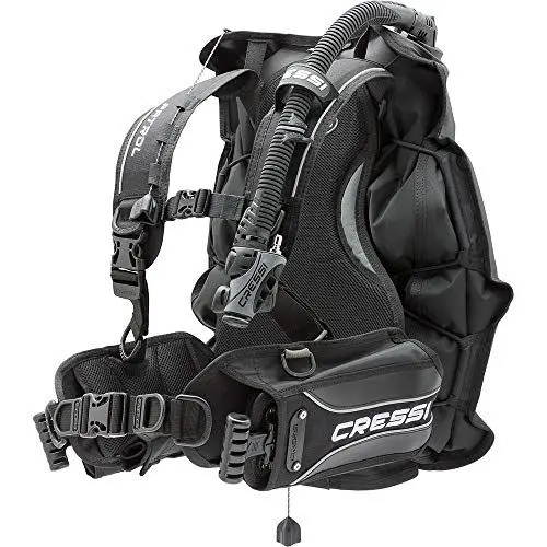 Produktbild: Cressi Patrol -Tarierjacket der EXTRAKLASSE- Professionnels Model mit Blase auf der Rückseite, Schwarz, L