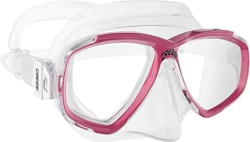 Produktbild: CRESSI Perla Mask Clear/Pink - Einzelne Maske zum Tauchen und Schnorcheln, Transparent/Rosa, Einheitsgröße, Erwachsene