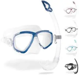 Produktbild: Cressi Perla - Unisex Erwachsene Schnorchelset Perla Maske + Schnorchel Mexico, Transparent/Blau, Einheitsgröße