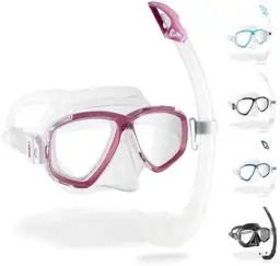Produktbild: Cressi Perla - Unisex Erwachsene Schnorchelset Perla Maske + Schnorchel Mexico, Transparent/Rosa, Einheitsgröße