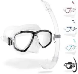 Produktbild: Cressi Perla - Unisex Erwachsene Schnorchelset Perla Maske + Schnorchel Mexico, Transparent/Schwarz, Einheitsgröße