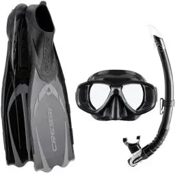 Produktbild: Cressi Pluma / Pluma Bag - Premium Flossen Set, Schwarz/Silber - Schnorchel Set, 43/44