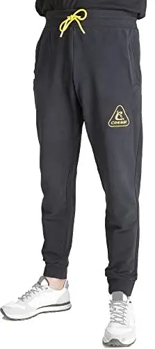 Produktbild: Cressi Unisex Slim Fit Jogginghose – Schwarz/Gelb Sporthose mit Taschen – Bequem und Dehnbar – 95 Prozent Baumwolle, 5 Prozent Elasthan – Waschmaschinengeeignet